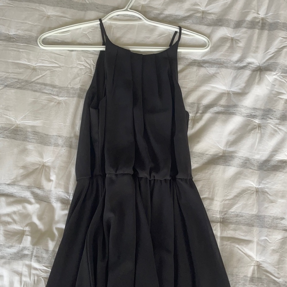 Simple black strappy dress